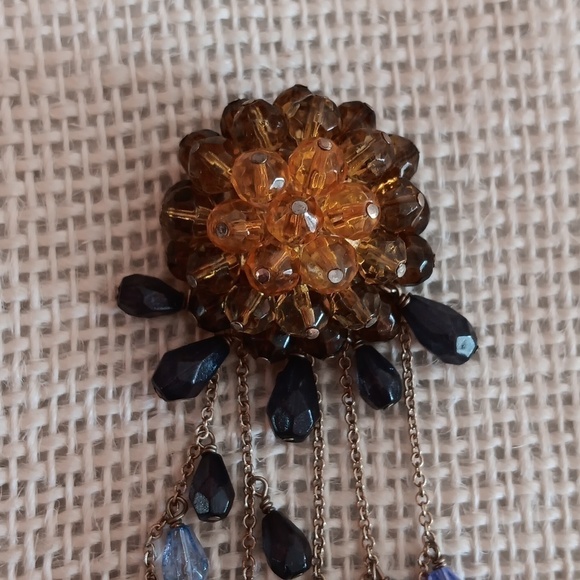 Gold Tone Vintage Grape Vine Sunburst Brooch - Picture 5 of 8